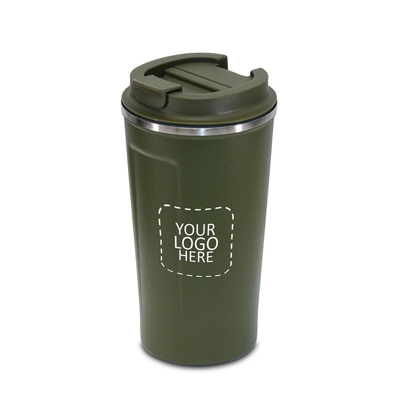 Matte Stainless Steel Tumbler - Green with Logo